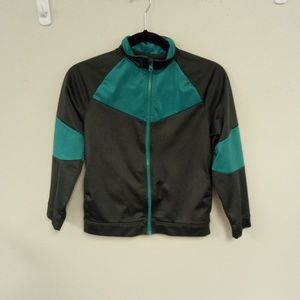 Athletic Works Grey & Green Zip Up Top L 10/12